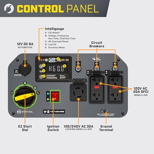 Generador Inversor Portátil para Respaldo Doméstico Champion Power Equipment 8500 Vatios con Arranque Eléctrico y Tecnología Silenciosa con CO Shield miniatura 3