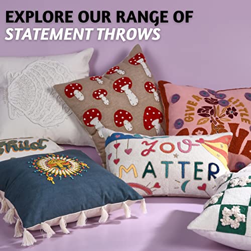 Folkulture Throw Pillow Covers For Couch, 18X18 Decorative Couch Pillows For Living Room, 100% Cotton Boho Pillow Case Or Cute Outdoor Pillows, Preppy Pillow Covers Or Aesthetic Throws (Sea Shells) #TOP6