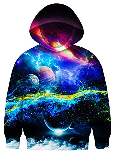 Asylvain Graphic Hoodies for Boys Girls 3D Print Novelty Colorful Cool Kids Sweatshirts Size 6-15 Years
