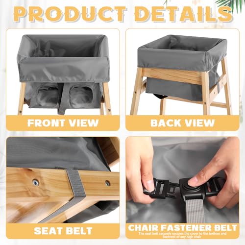 Windkream YQQ-WINDKREAM-52 2 Pcs Gray High Chair Cover Baby High Chair Cover thumb #2