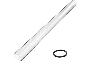 Hiland 49.5" Glass Tube Replacement with Ring for 4-Sided Pyramid Fire Tube Patio Heater