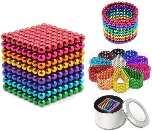Magnetic Balls New Trending 216 Pcs Ball Toys for Kids - Educational Learning - New Trending 6x6 Cube with 6 Colors 5mm Balls with Metal Storage Tin (5mm Size) (1) Pack of 1-image-26