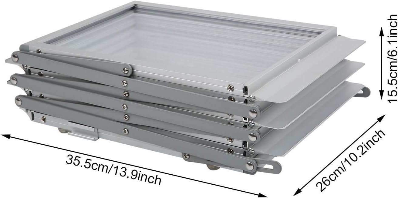 A4 Présentoir à Brochure Aluminium Portable avec Sac Oxford, 6 Sections