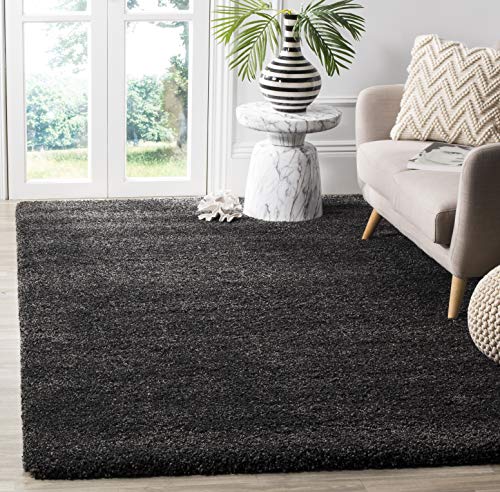 Safavieh Milan Shag Collection SG180 Solid 2-inch Thick Area Rug, 5'1" x 8', Dark Grey