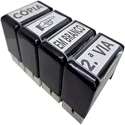 KIT 04 CARIMBOS AUTOMÁTICOS - EM BRANCO - 2.º VIA - CÓPIA - DEDO DURO