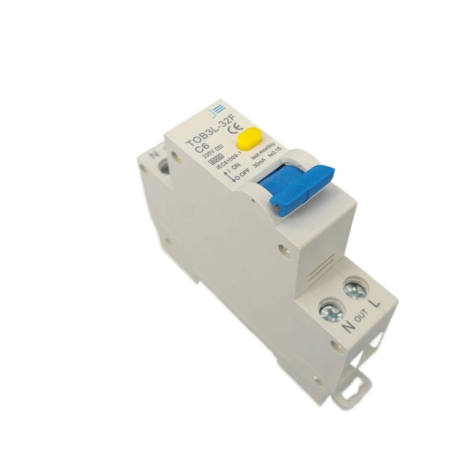 18 mm 230 V 50/60 Hz RCBO 1P+N 6KA automatyczny bezpiecznik różnicowy prądu różnicowego z zabezpieczeniem przed przeciążeniem i wyciekiem (rozmiar: 20 A)