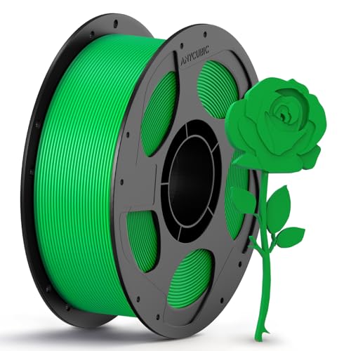 ANYCUBIC PETG Filament 1,75mm, Robustes und Langlebiges 3D Drucker Filament, Geringe Verzugneigung und hervorragende Schichthaftung, Passt für die meisten FDM Drucker, 1KG PETG Grün