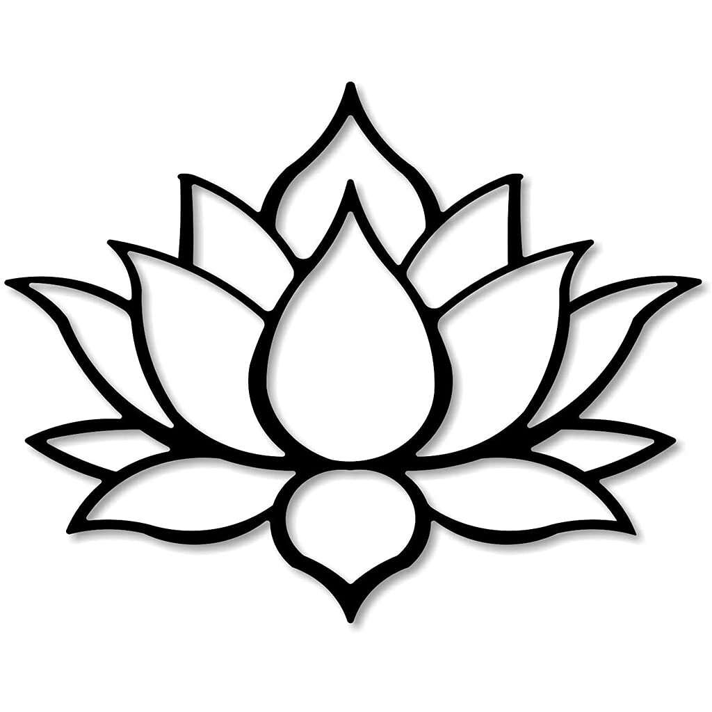 RTUGOVT Wall Decorations - Lotus Wallart Hanging Metal Art Sculpture Abstract Flower Pieces Decoration Home Bedroom Office Desktop Garden Ornaments as the picture shown 28x24.5cm/11.02x9.64in