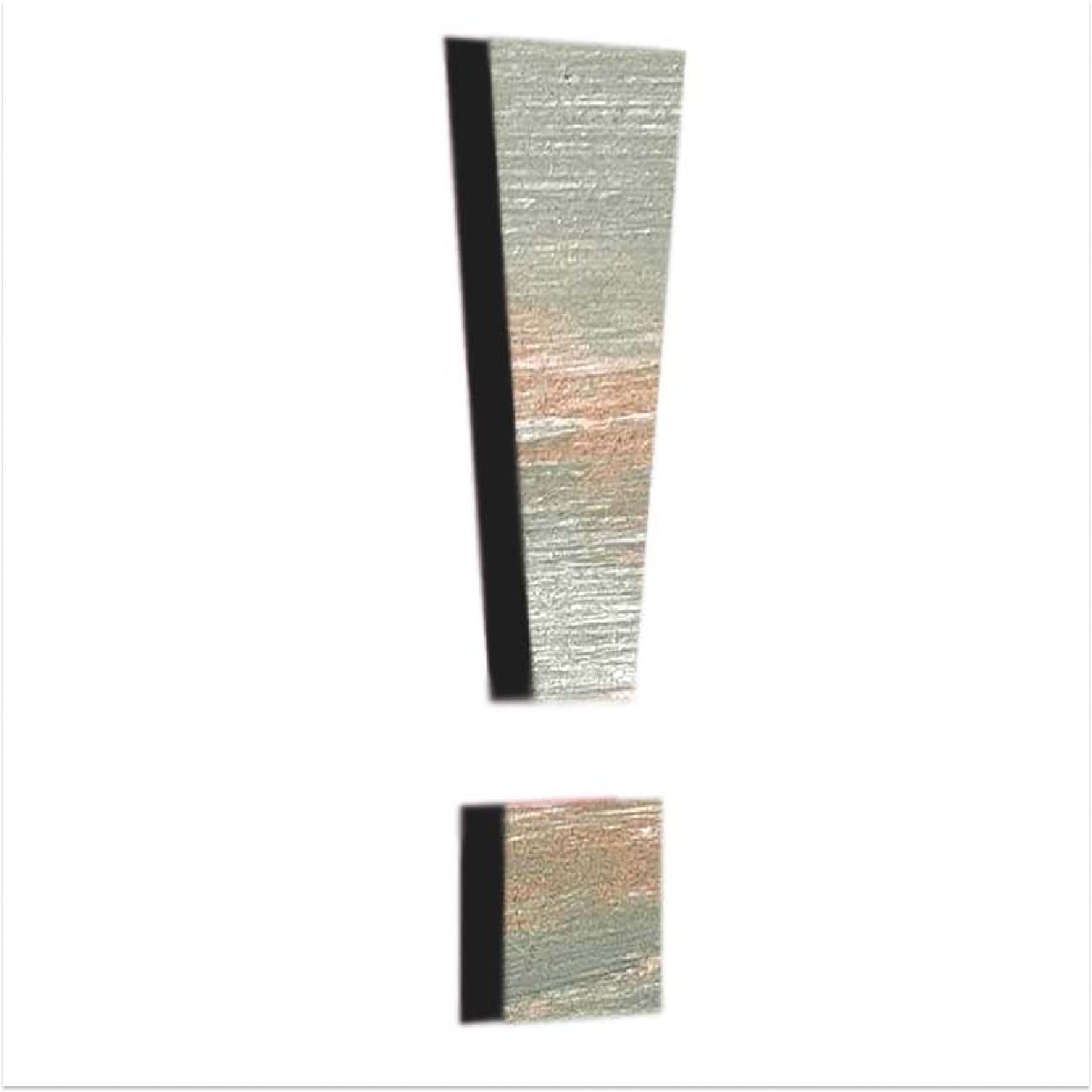 Chalk My Theme Wooden Alphabets and Numbers for Wall Decoration | 5 Inch Large Wooden Exclamation Mark ! in Rustic Green and Grey Color with 6MM Thick Quality Wood