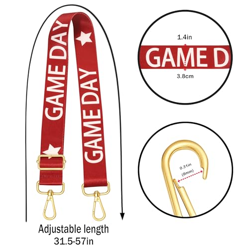 Image of Game Day Purse Strap Replacement Crossbody Wide Shoulder Strap Star Football Strap for Stadium Approved Clear Bag