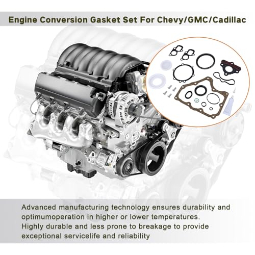 Image of Engine Conversion Gasket Lower Engine Oil pan Gasket Fits Chevy /GMC /Cadillac 5.3 6.2 2014-2018 Silverado Sierra 1500 2015-2020 Yokon Suburban Tahoe 2015-2020 Escalade Replace CS26744