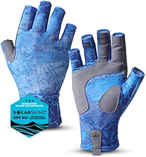 UV Fishing Gloves - Fingerless Fishing Gloves Men & Women - UPF 50+ Sun Gloves - UV Protection Kayaking Gloves - Sun Protection Fishing Gloves - Paddling Gloves & Sailing Gloves