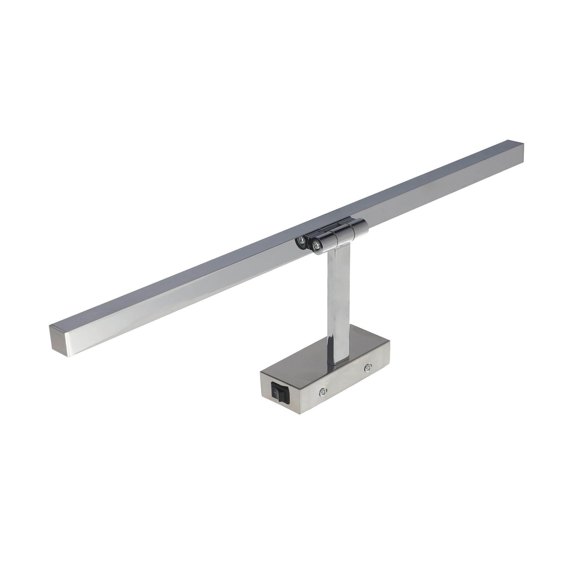 LED Spiegelleuchte für Bad – Wasserdicht Badezimmer Lampe Chrom | über dem Spiegel/Bild 55cm mit Schalter und Drehbarem Kopf – 12W 850lm 4200K Neutralweiß – Wandleuchte IP45 – Horoz