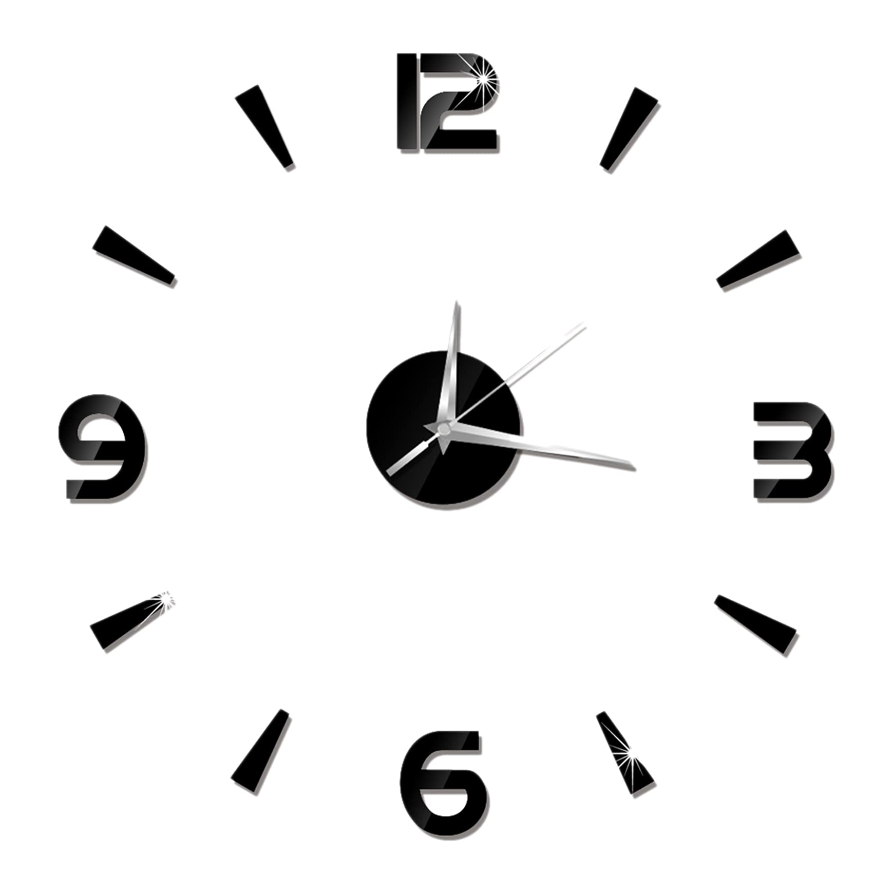 CTRLZS Decor Quartz Diy Wall Clock Clocks Horloge Watch Living Room Fashion Acrylic Mirror Stickers Black
