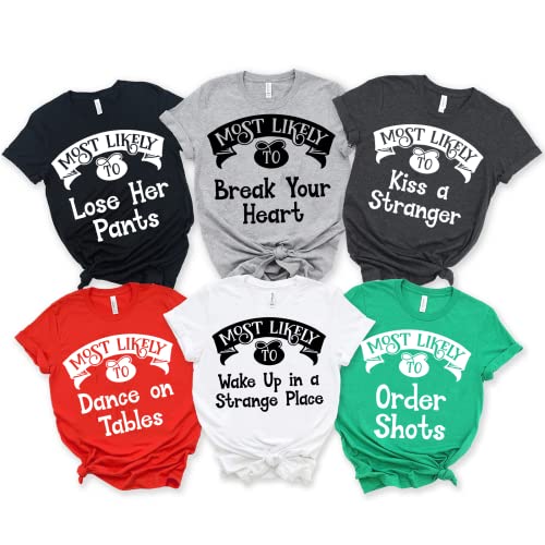 Most Likely to Girls Weekend Shirt Funny, Matching Party Shirt, Summer Besties Trip, Best Friends Matching Outfit, Group Vacation Tee2
