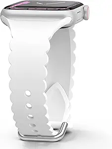 Sunnywoo Lace Sport Silicone Band Compatible with Apple Watch 38mm 40mm 41mm 42mm 44mm 45mm 46mm 49mm for Women, Soft Wristband Waterproof Replacement for iWatch Series Ultra 10 9 8 SE 7 6 5 4 3 2 1
