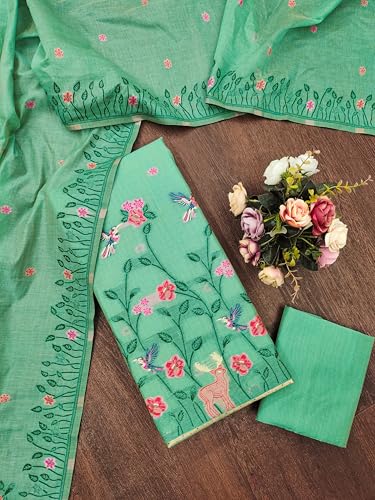 Image of DEVANGI Women's Jamdani Cotton Unstitched Suit & Dupatta Material