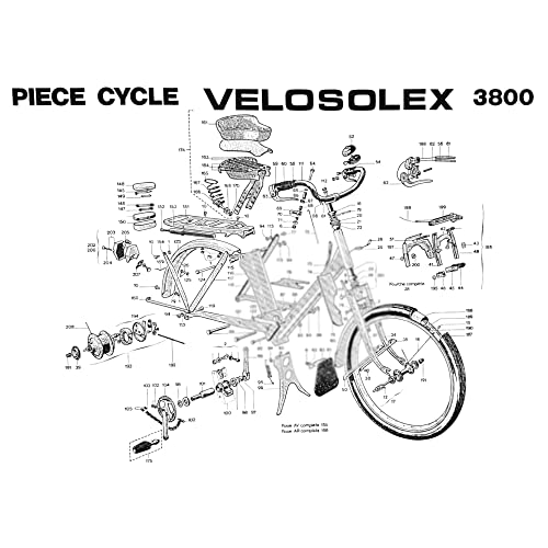 cyclingcolors Nomenklatur solex 3800 400x300mm Teile ersatzteile Plakat Fahrrad Moped Vintage Oldtimer