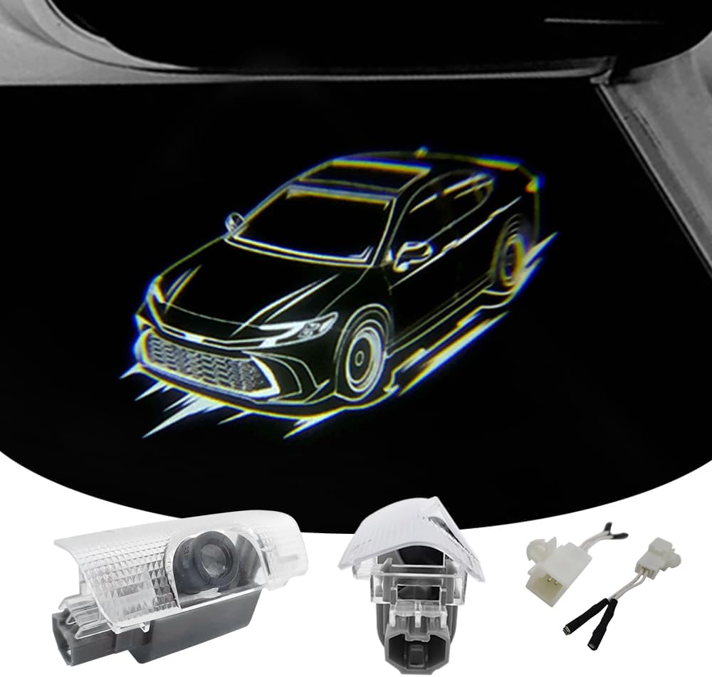 2 PCS LED Car Door Logo Lights Compatible for Camry XV80 April 2024 – Present Courtesy Projector Laser Welcome Light Puddle Lamp Easy Installation Car Accessories (2025)