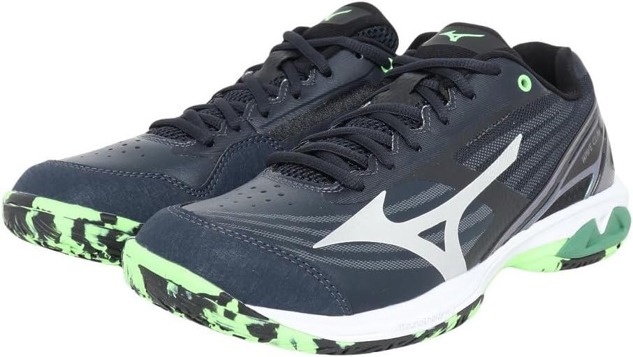 Mizuno Unisex Adults' Wave Claw 4 Badminton Shoes, Black/Green, 28.0 cm 4E