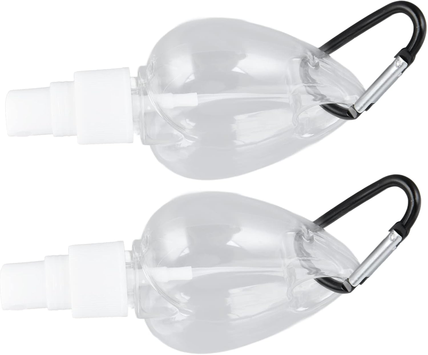 2 szt. Środek do Dezynfekcji Rąk z Klipsem, Plastikowa Butelka Podróżna PET Wielokrotnego Napełniania 50 Ml, Przezroczysty Pojemnik na Brelok do Kluczy na Mydło Rąk, Płyn Mycia Ciała, (spray