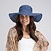 Jessica Simpson Women's Wide Brim Straw Hat, Blue, One Size