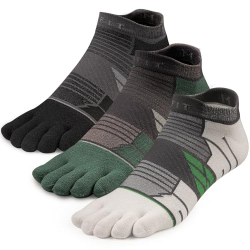 Kfit Toe Socks for Men Women Quick Dry Running Ankle COOLMAX Five Finger Athletic Breathable Five Toe Design 5 Toe Socks, 3 Pairs
