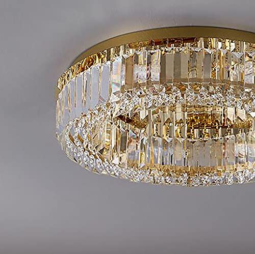 Lustre en cristal compact pour plafonds bas de chambre