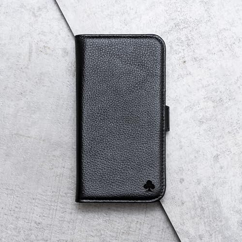 PORTER RILEY Skórzane etui do Google Pixel 9 / Pixel 9 Pro. Wysokiej jakości etui z prawdziwej skóry/portfel/pokrowiec (czysta czerń)