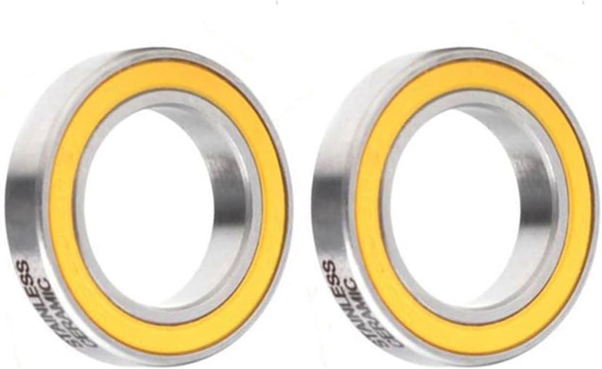 S6000-2RS Stainless Bearing 10 * 26 * 8 mm 2PCS ABEC-3 SC6000-2RS Bicycle Hub Front Rear Hubs Wheel SI3N4 Ceramic Balls Bearings