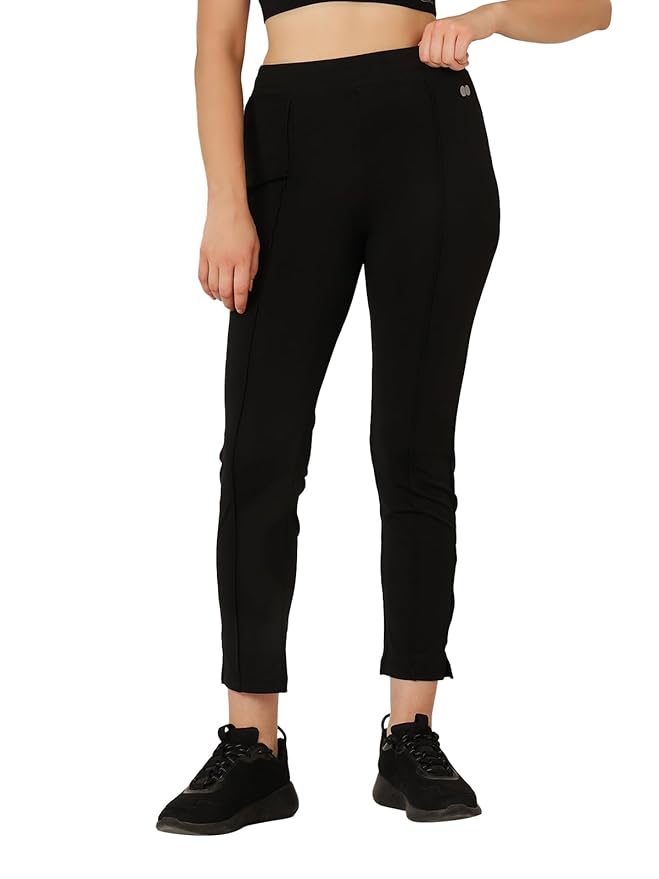 Clovia Women's Slim Fit Mid Rise Polyester Activewear Ankle Length Slim Tights