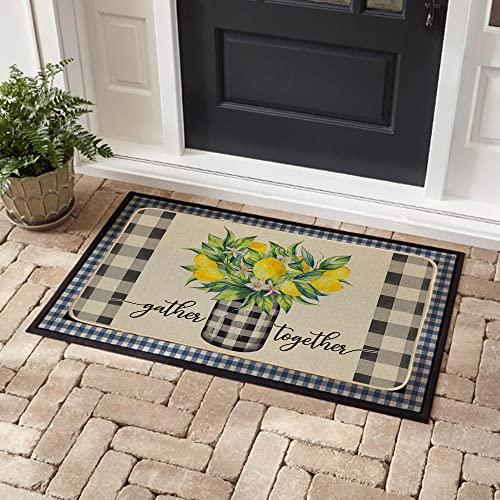 Lemon Summer Door Mat 17 X 29 Inch, Welcome Decorative Doormat Non-Slip Rubber Rugs For Indoor Outdoor Entrance Floor #TOP4