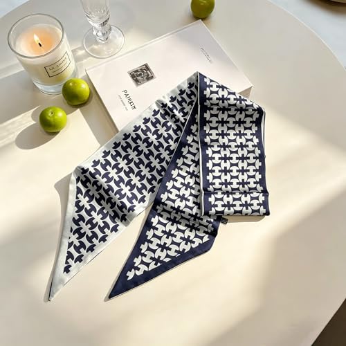 Image of Head Hair Scarf for Women,Silky Long Headscarf Purse Bag Scarfs for Handbag Fashion Satin Neck Scarves Accessories
