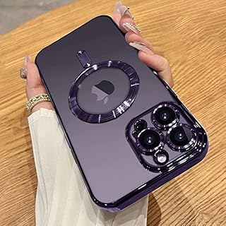 جراب حماية لموبايل ايفون 14 برو ماكس مع واقي عدسة الكاميرا (14برو ماكس ارجواني)، TPU