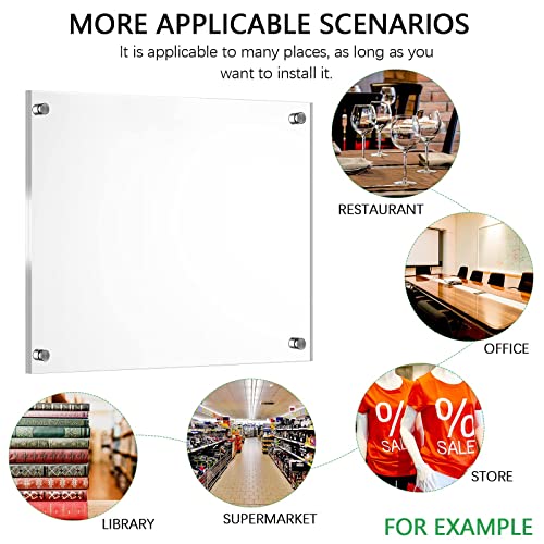 8 Pack Acrylic Floating Picture Frame 8.5 X 11 Inches Wall Mount Frameless Photo Frames Double Panel Clear Picture Frame For Home Office Photography Display, Full Frame Size 9.6 X 13.2 Inch #TOP6