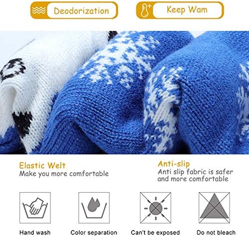 Slipper Socks - Slipper Fluffy Socks Winter Womens Non Slip Socks Fleece Lined Fluffy and Furry Knitted Cute Animals Winter Socks Warm Home Socks for Unisex Best Gift
