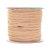 Mandala Crafts 3mm 50 Yds Roll of Nude Elastic Bands for Sewing - 1/8 Flat Elastics Cord - 1 8 Inch Braided Stretch Straps for Crafting