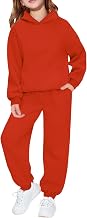 Casual Hoodie and Sweatpants Outfit Solid Color Long Sleeve Hooded Pullover Sweatsuits Jogger Sets for Boys Girls
