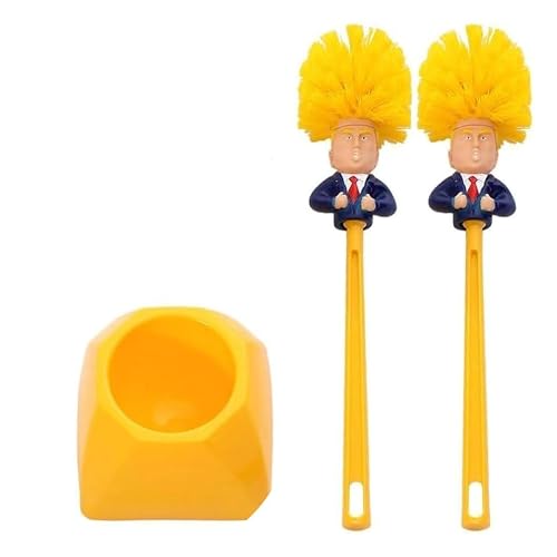 Xingrda Yellow Toilet Brush Funny Toilet Supplies Bathroom Cleaning Tools Wc Borstel Donald Trump Toilet Brush Brush Home Hotel Bathroom Cleaning Accessories Funny Gift-Y