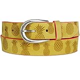  Vanzetti Damengürtel, Ananas Breite: 3,5 cm, Ocker Gelb, 95 cm