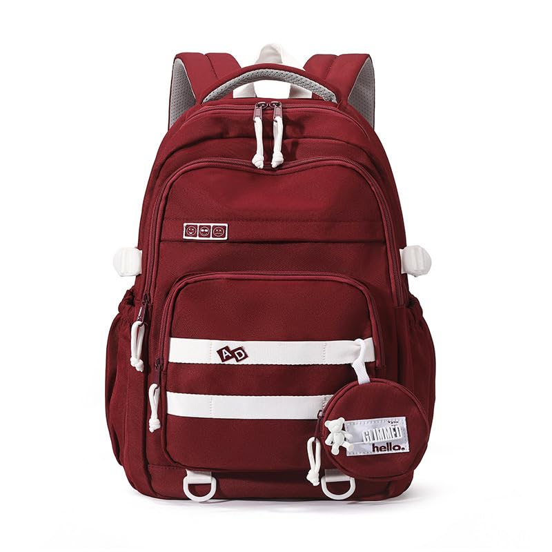 Laptop Backpack-School Backpack for Women Men Lightweight School Bag High School Middle School Backpack for Girls Boys (Red)