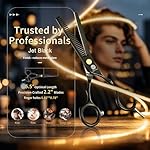 Purple Dragon 5.5 inch Hair Cutting Scissors Set with Razor, Leather Scissors Case, Barber Hair Cutting Shears Hair Thinning/Texturizing Shears for Professional Hairdresser or Home Use (Black) - Image 2