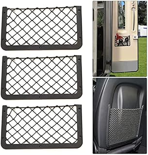 JUTTAUTO 3Pcs Car Storage Net Pocket Elastic Storage Net Car Storage Mesh Bag Great for T4 T5 T6 Campervan Caravan Motorhome Boat