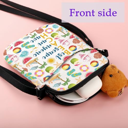 XYANFA Best Escape Anyone Can Have Beach Crossbody Bag Lover Gift Summer Beach Vacation Travel Trip Purse Travel Sling Bag3