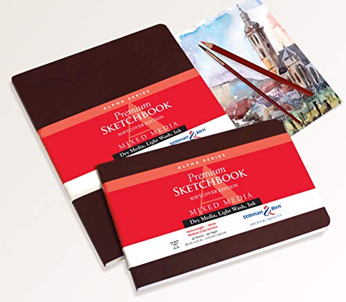 Alpha Softcover Sketchbook 5.5X8.5, Red, 5.5" x 8.5" 150 gsm (Heavyweight) - Image 2
