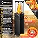 KESSER® Gasheizstrahler 4/8 kW Gas Piezozündung Heizung + Gasdruckregler + Cover, 360° Rollen Kippschutz, Terrassenheizstrahler Gasheizung Gasheizer Outdoor Kamin Mobiler Heizpilz, Heizer, Schwarz