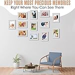 Houseables 4x6 Picture Frames Set, 12 Pack, Glass, White, Multi Photo Kit, Gallery Wall Décor, Tabletop Display, Horizontal or Vertical Frame Hanging Mount, For Desk, Family Mural, Collage Bundle - Image 5