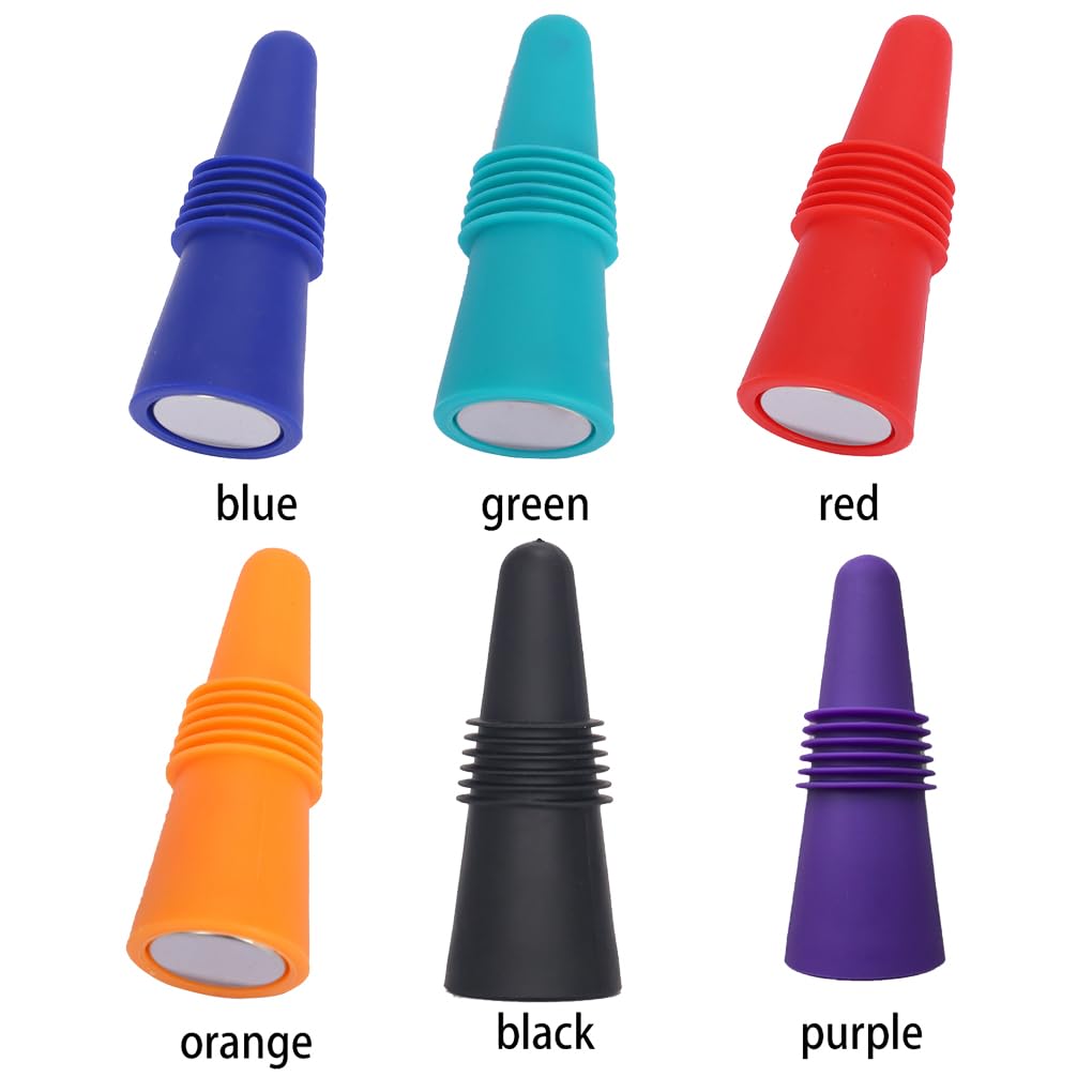 Lot de 10 bouchons en silicone pour bouteilles de vin, champagne et boissons - Anti-fuite - En acier inoxydable - Accessoires ergonomiques - Vert