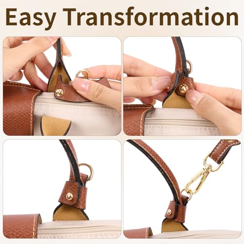 Image of SENTEN Purse Straps Replacement, Leather Crossbody Shoulder Strap Kit Adjustable for S /M Longchamp