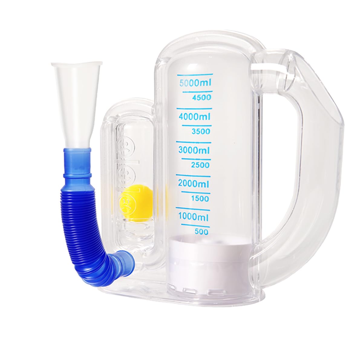 Breathing Exercise Device for Lungs, Deep Breathing Trainer for Adults with Flow Rate Indicator- Incentive Spirometer 5000ml Volume Measurement